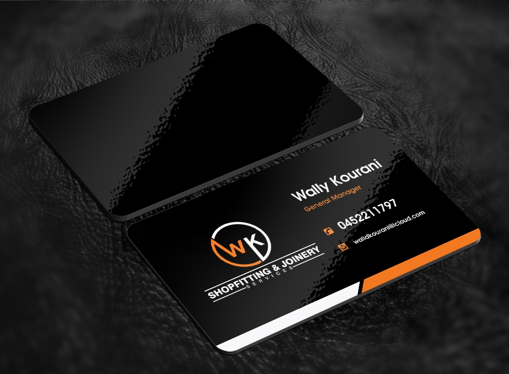 wk shopfitting & joinery services  logo design by abss