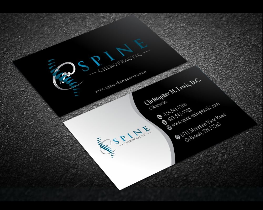 Spine Chiropractic is my Doing business as for marketing.  On my business cards and letter head I want Spine Chiropractic, PLLC.  Christopher Lewis, D.C. logo design by agus