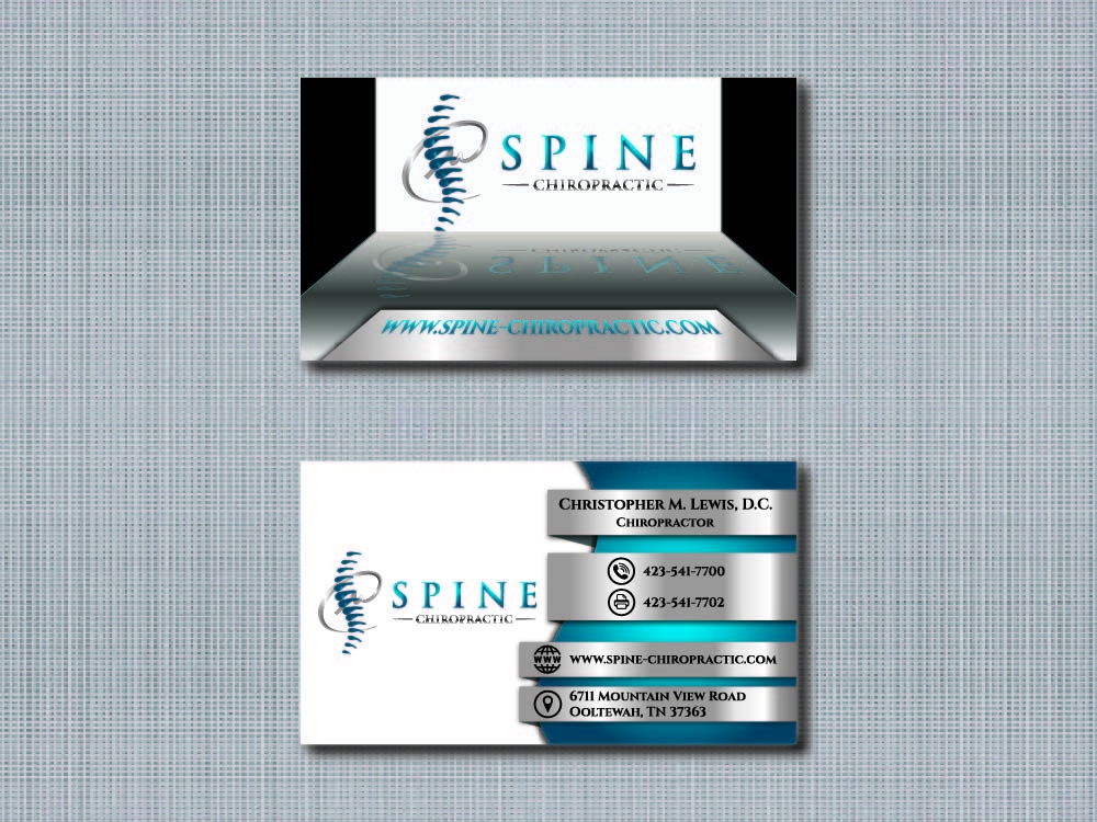 Spine Chiropractic is my Doing business as for marketing.  On my business cards and letter head I want Spine Chiropractic, PLLC.  Christopher Lewis, D.C. logo design by bulatITA
