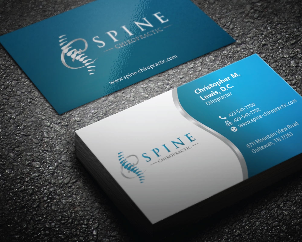 Spine Chiropractic is my Doing business as for marketing.  On my business cards and letter head I want Spine Chiropractic, PLLC.  Christopher Lewis, D.C. logo design by Boomstudioz