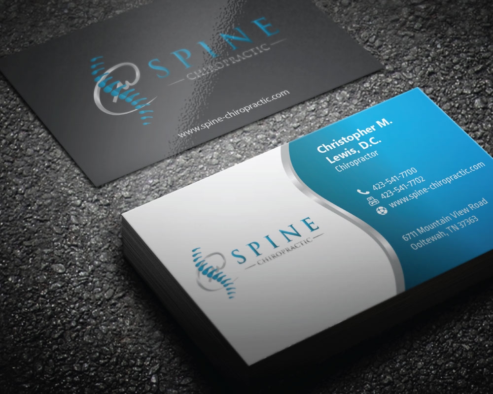 Spine Chiropractic is my Doing business as for marketing.  On my business cards and letter head I want Spine Chiropractic, PLLC.  Christopher Lewis, D.C. logo design by Boomstudioz