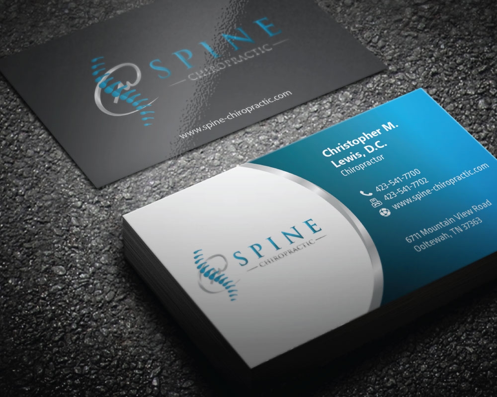 Spine Chiropractic is my Doing business as for marketing.  On my business cards and letter head I want Spine Chiropractic, PLLC.  Christopher Lewis, D.C. logo design by Boomstudioz