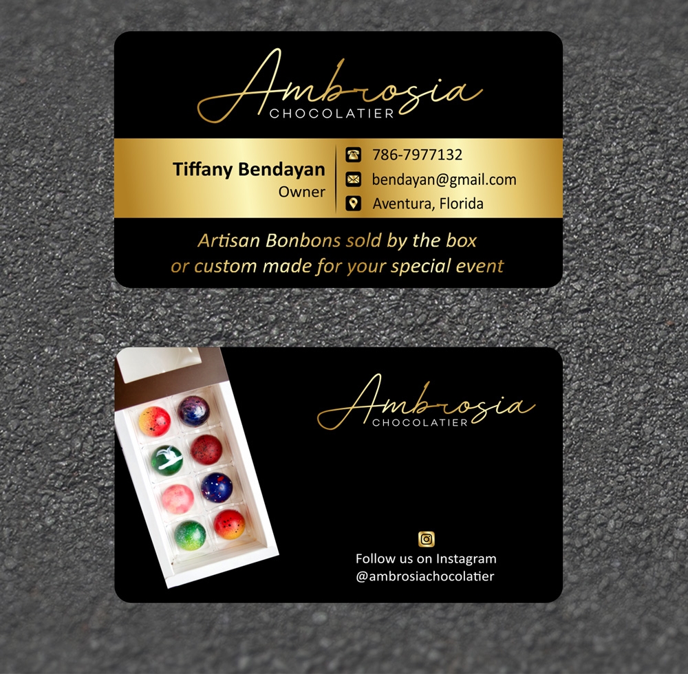 Ambrosia Chocolatier logo design by ManishKoli