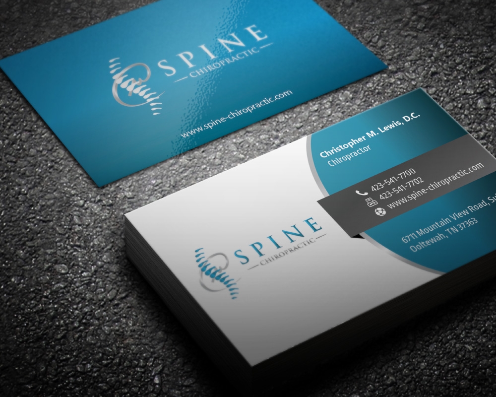 Spine Chiropractic is my Doing business as for marketing.  On my business cards and letter head I want Spine Chiropractic, PLLC.  Christopher Lewis, D.C. logo design by Boomstudioz
