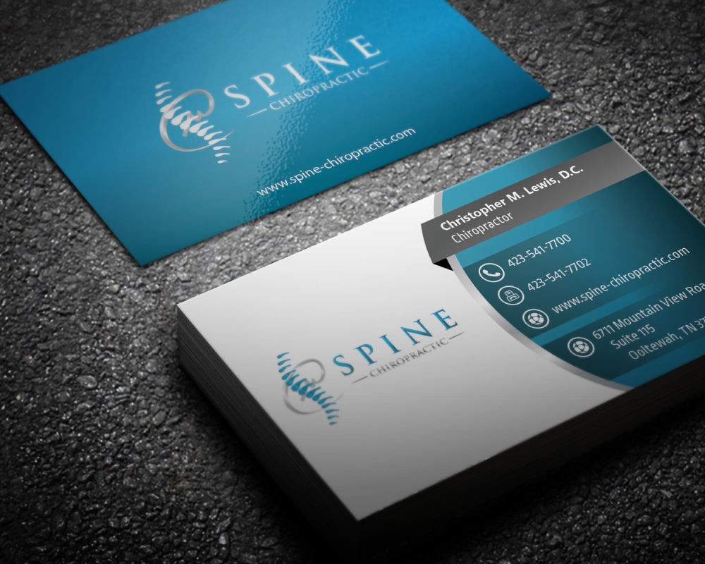 Spine Chiropractic is my Doing business as for marketing.  On my business cards and letter head I want Spine Chiropractic, PLLC.  Christopher Lewis, D.C. logo design by Boomstudioz