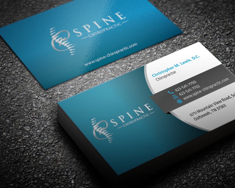 Spine Chiropractic is my Doing business as for marketing.  On my business cards and letter head I want Spine Chiropractic, PLLC.  Christopher Lewis, D.C. logo design by Boomstudioz