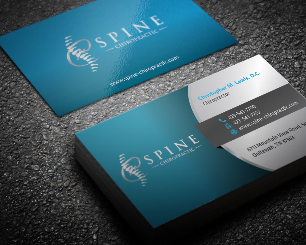 Spine Chiropractic is my Doing business as for marketing.  On my business cards and letter head I want Spine Chiropractic, PLLC.  Christopher Lewis, D.C. logo design by Boomstudioz