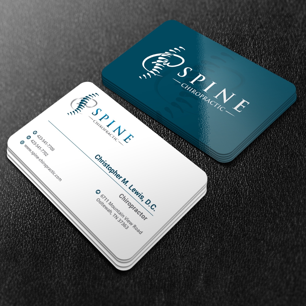 Spine Chiropractic is my Doing business as for marketing.  On my business cards and letter head I want Spine Chiropractic, PLLC.  Christopher Lewis, D.C. logo design by mattlyn
