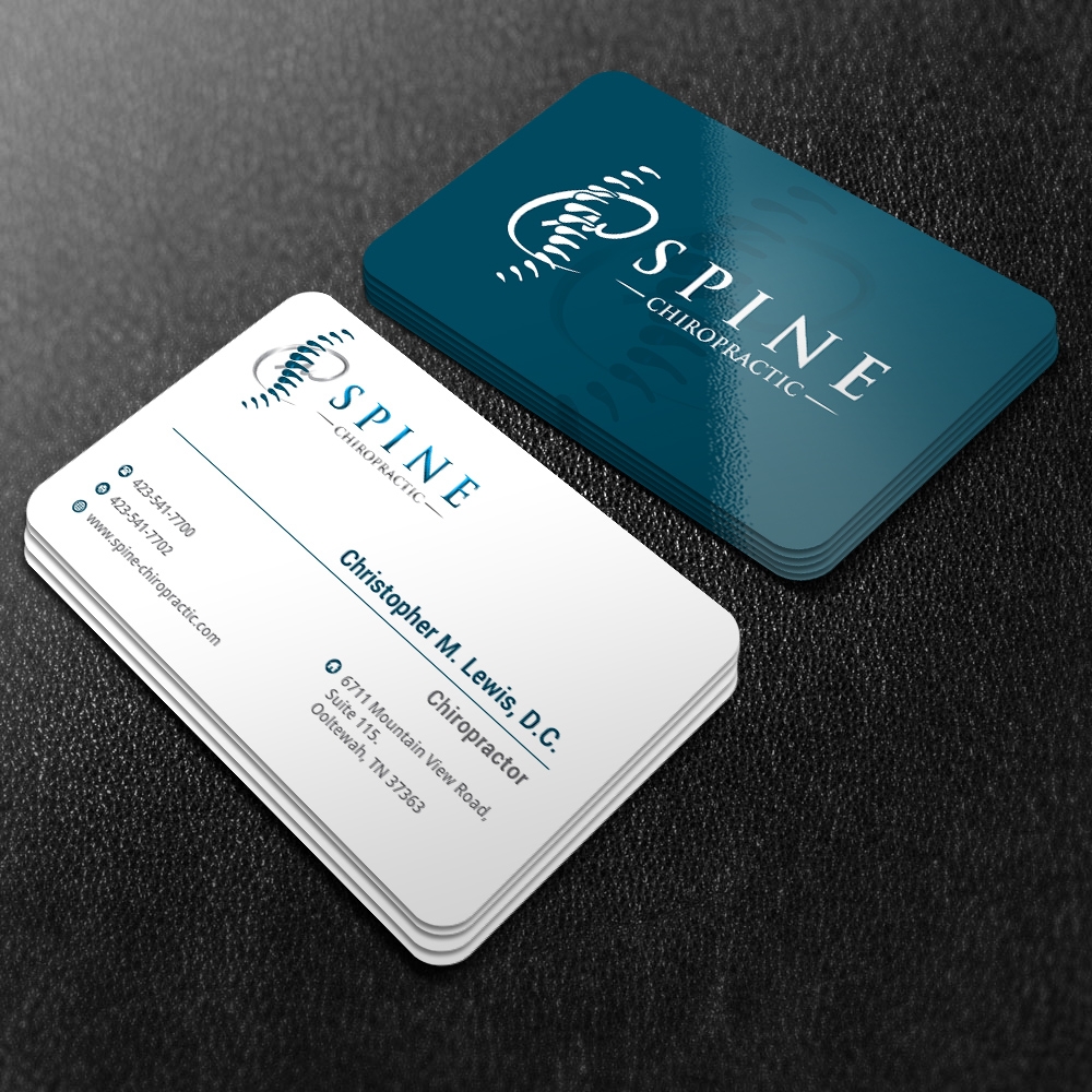 Spine Chiropractic is my Doing business as for marketing.  On my business cards and letter head I want Spine Chiropractic, PLLC.  Christopher Lewis, D.C. logo design by mattlyn