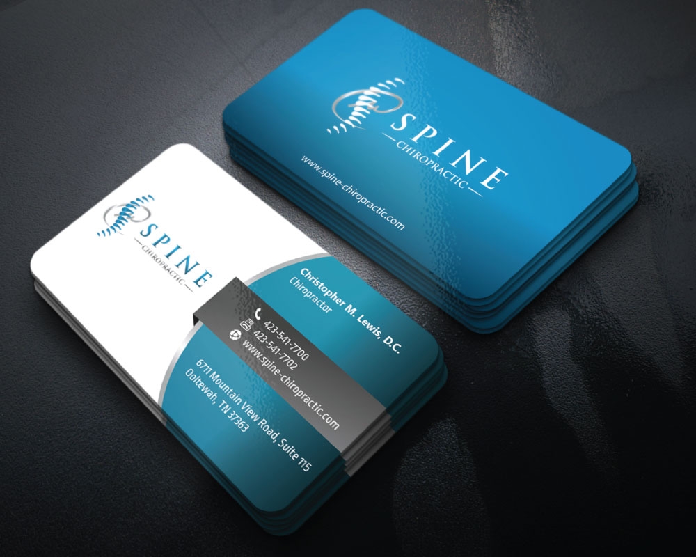 Spine Chiropractic is my Doing business as for marketing.  On my business cards and letter head I want Spine Chiropractic, PLLC.  Christopher Lewis, D.C. logo design by Boomstudioz
