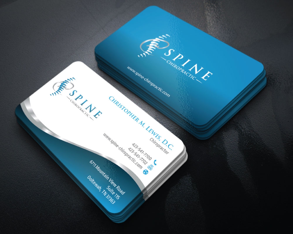 Spine Chiropractic is my Doing business as for marketing.  On my business cards and letter head I want Spine Chiropractic, PLLC.  Christopher Lewis, D.C. logo design by Boomstudioz