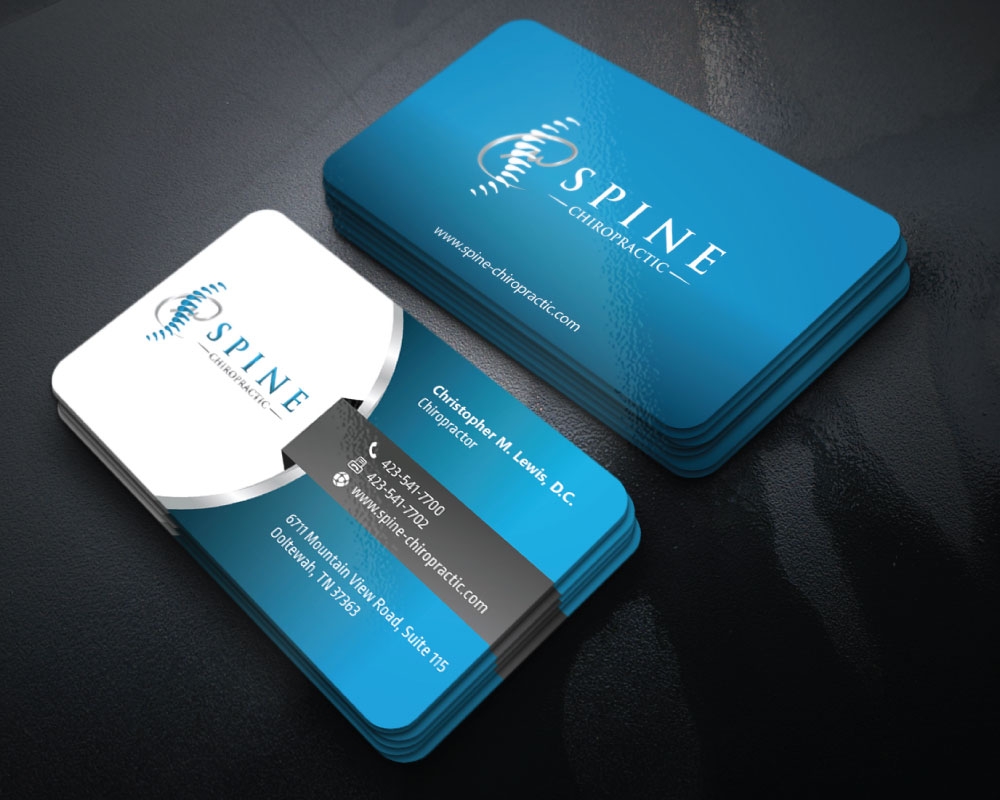 Spine Chiropractic is my Doing business as for marketing.  On my business cards and letter head I want Spine Chiropractic, PLLC.  Christopher Lewis, D.C. logo design by Boomstudioz