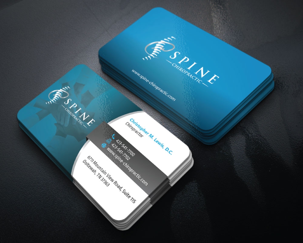 Spine Chiropractic is my Doing business as for marketing.  On my business cards and letter head I want Spine Chiropractic, PLLC.  Christopher Lewis, D.C. logo design by Boomstudioz