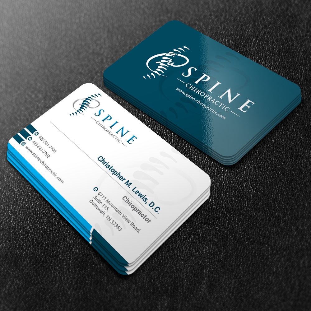 Spine Chiropractic is my Doing business as for marketing.  On my business cards and letter head I want Spine Chiropractic, PLLC.  Christopher Lewis, D.C. logo design by mattlyn