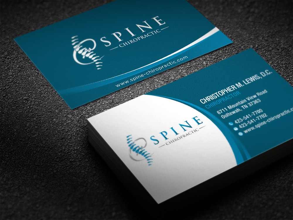 Spine Chiropractic is my Doing business as for marketing.  On my business cards and letter head I want Spine Chiropractic, PLLC.  Christopher Lewis, D.C. logo design by scriotx
