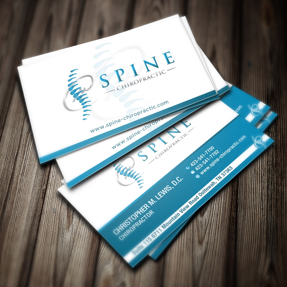 Spine Chiropractic is my Doing business as for marketing.  On my business cards and letter head I want Spine Chiropractic, PLLC.  Christopher Lewis, D.C. logo design by scriotx