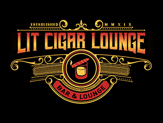 Lit Cigar Lounge logo design by Optimus