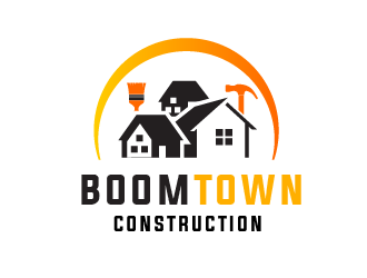 Boomtown Construction logo design by SOLARFLARE