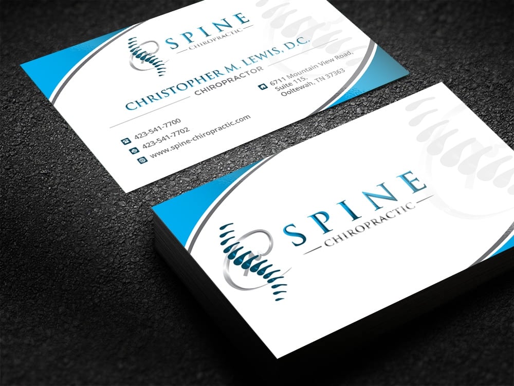 Spine Chiropractic is my Doing business as for marketing.  On my business cards and letter head I want Spine Chiropractic, PLLC.  Christopher Lewis, D.C. logo design by mattlyn