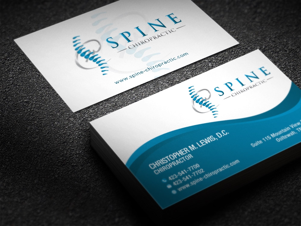 Spine Chiropractic is my Doing business as for marketing.  On my business cards and letter head I want Spine Chiropractic, PLLC.  Christopher Lewis, D.C. logo design by scriotx