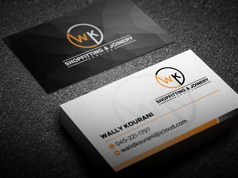 wk shopfitting & joinery services  logo design by KHAI