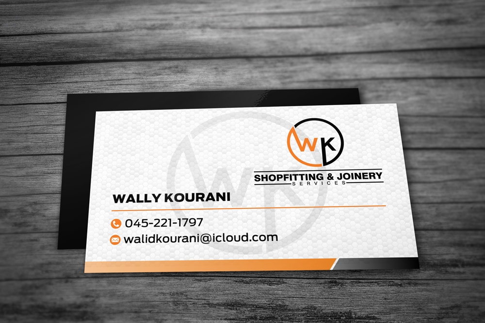 wk shopfitting & joinery services  logo design by KHAI