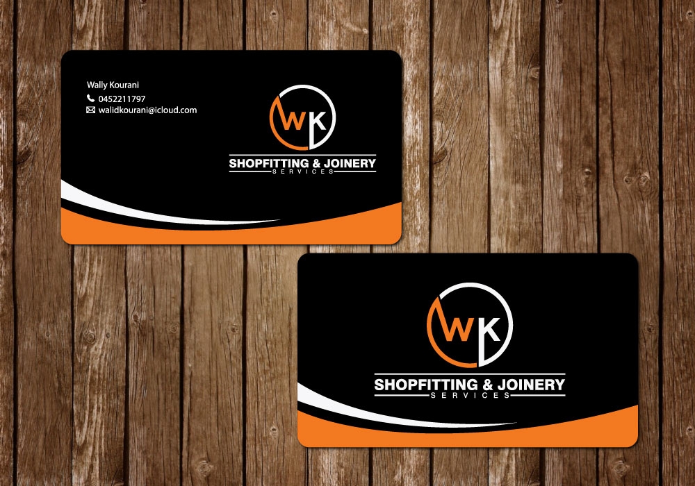 wk shopfitting & joinery services  logo design by ElonStark