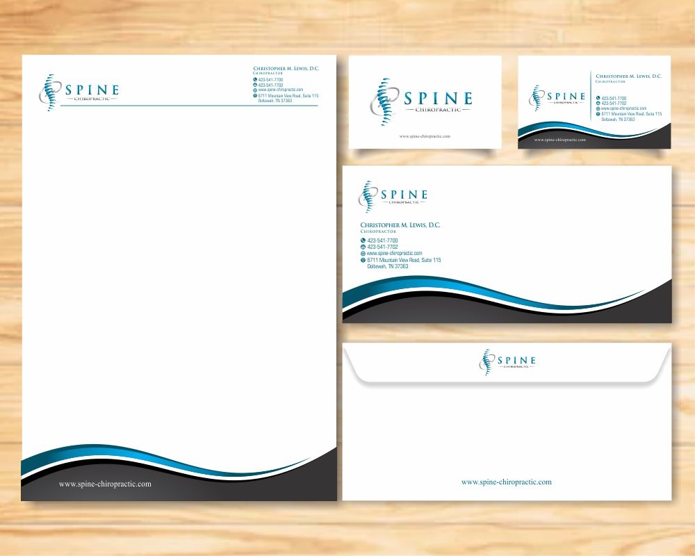 Spine Chiropractic is my Doing business as for marketing.  On my business cards and letter head I want Spine Chiropractic, PLLC.  Christopher Lewis, D.C. logo design by agus