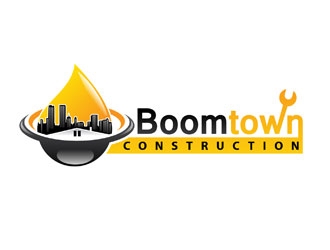 Boomtown Construction logo design by LogoInvent