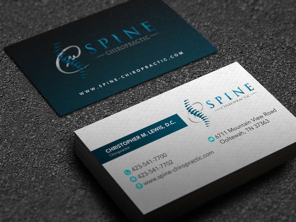 Spine Chiropractic is my Doing business as for marketing.  On my business cards and letter head I want Spine Chiropractic, PLLC.  Christopher Lewis, D.C. logo design by KHAI