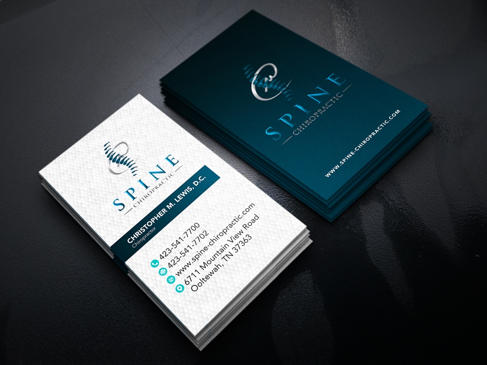 Spine Chiropractic is my Doing business as for marketing.  On my business cards and letter head I want Spine Chiropractic, PLLC.  Christopher Lewis, D.C. logo design by KHAI