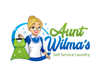 Aunts Wilmas Self Service Laundry  logo design by haze