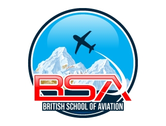 BRITISH SCHOOL OF AVIATION logo design by Suvendu