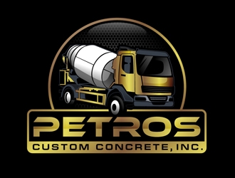 Petros Custom Concrete, Inc. logo design by DreamLogoDesign