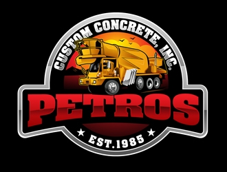 Petros Custom Concrete, Inc. logo design by DreamLogoDesign
