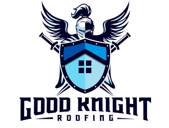 Good Knight Roofing logo design by schiena