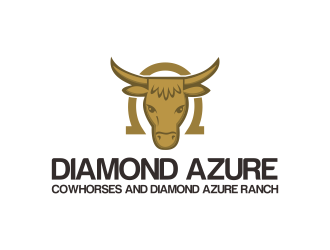 Diamond Azure Cowhorses and Diamond Azure ranch logo design by RIANW
