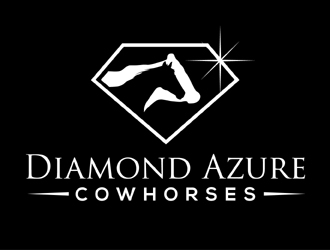 Diamond Azure Cowhorses and Diamond Azure ranch logo design by MAXR
