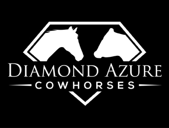 Diamond Azure Cowhorses and Diamond Azure ranch logo design by MAXR