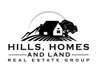 Hills, Homes, and Land logo design by logoguy