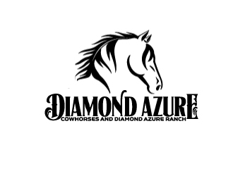 Diamond Azure Cowhorses and Diamond Azure ranch logo design by ElonStark