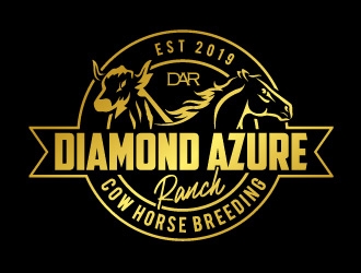 Diamond Azure Cowhorses and Diamond Azure ranch logo design by REDCROW