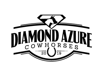 Diamond Azure Cowhorses and Diamond Azure ranch logo design by jaize