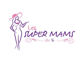 Les Super Mams du 16 logo design by karjen