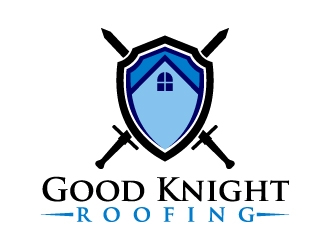 Good Knight Roofing logo design by dibyo