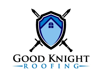 Good Knight Roofing logo design by dibyo