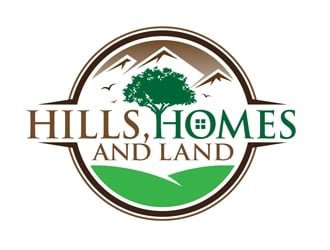 Hills, Homes, and Land logo design by DreamLogoDesign
