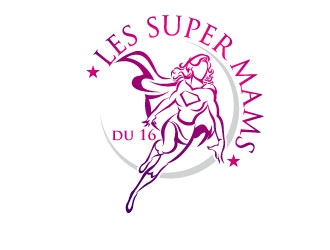 Les Super Mams du 16 logo design by uttam