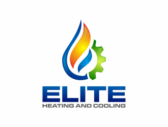 Elite heating and cooling logo design by hidro