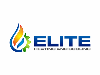 Elite heating and cooling logo design by hidro